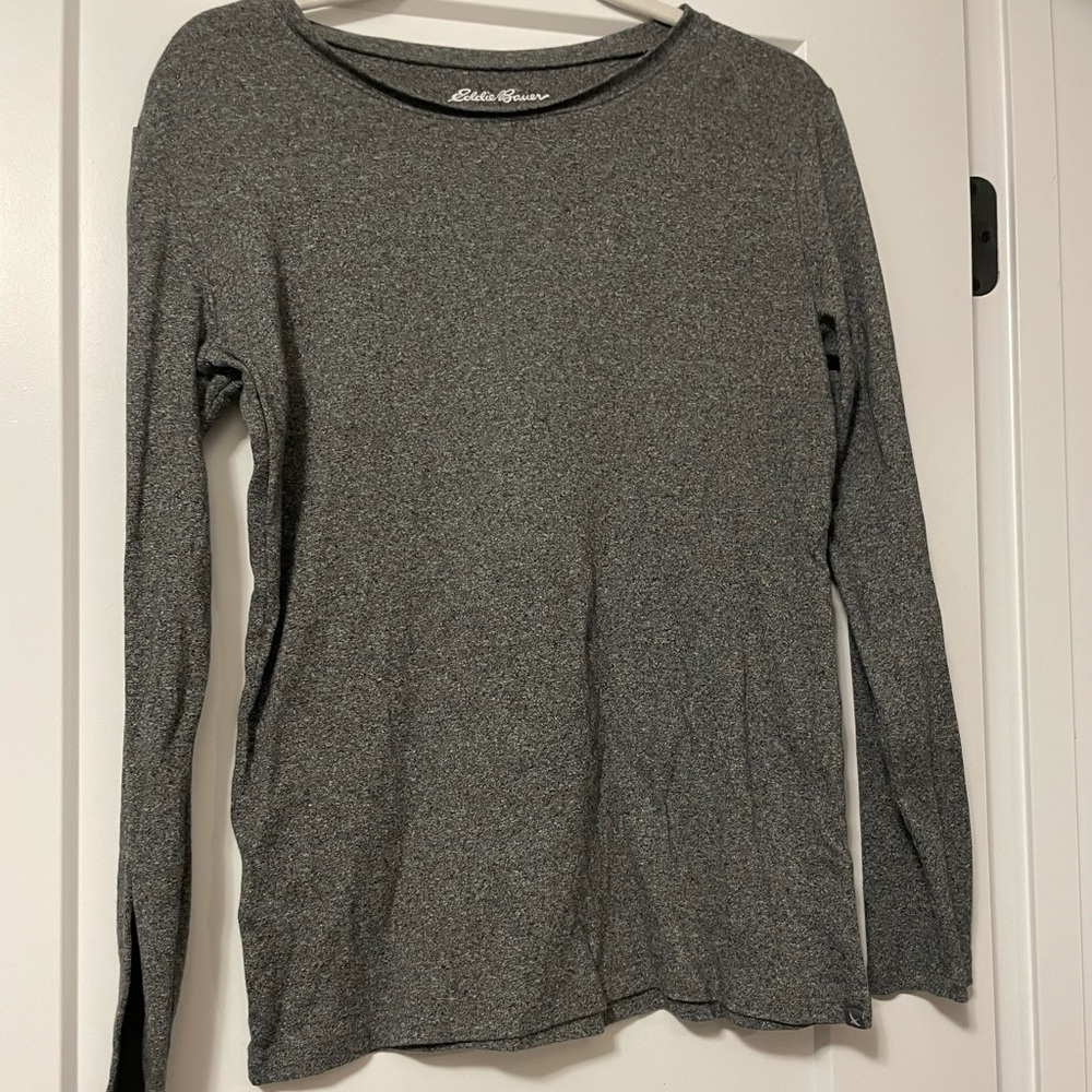 Eddie Bauer long sleeve plain grey tee